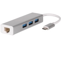 Type-C Multifunctional with 3 USB and RJ45 Lan Adapter